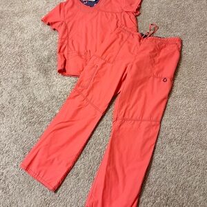 Scrubstar Women's Coral Straight Leg Pants & Top Set